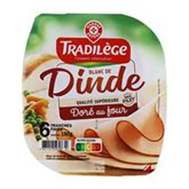 MARQUE REPÈRE, TRADILÈGE Blanc de dinde 6 tranches 180g