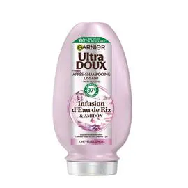 GARNIER, ULTRA DOUX Après Shampooing Lissant Infusion d'Eau de Riz & Amidon 200ml