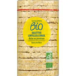 MONOPRIX BIO Galettes lentilles corail 100g