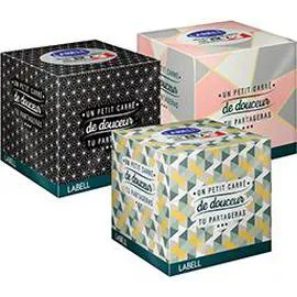 LABELL Mouchoirs cube adulte 3 plis, motifs assortis x60