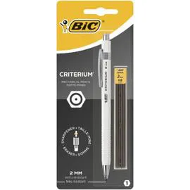 BIC Porte-mines rechargeable Blanc 2mm HB 1+6 mines l'unité