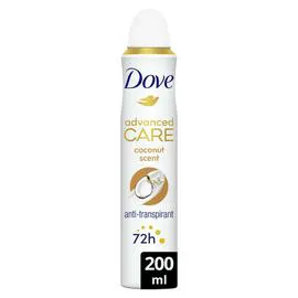 DOVE Déodorant Spray Anti-Transpirant Noix de Coco & Fleur de Jasmin 200ml