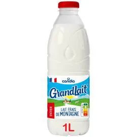 CANDIA, GRANDLAIT Lait Frais Entier de Montagne 1l