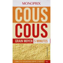 MONOPRIX Couscous grain moyen 5min 1kg