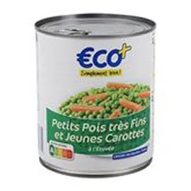 ECO+ Petits pois carottes 530g