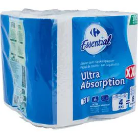CARREFOUR ESSENTIAL Essuie-tout Ultra Absorption XXL x4