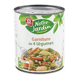 MARQUE REPÈRE, NOTRE JARDIN Garniture de 4 légumes 510g