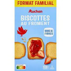 AUCHAN Biscottes au froment 900g