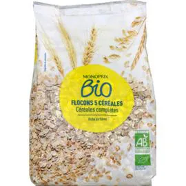 MONOPRIX BIO Flocons 5 céréales complètes bio 500g