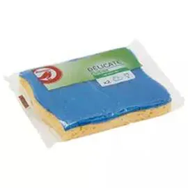 AUCHAN Eponge cuisine pour surfaces délicates x2