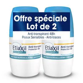 ETIAXIL Déodorant 48h peaux sensibles 2x50ml