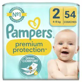 PAMPERS Couches Bébé Premium Protection Taille 2 - 4Kg-8Kg x54
