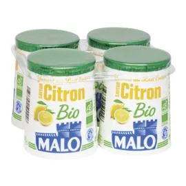 MALO Yaourts bio au lait entier saveur citron 4x125g