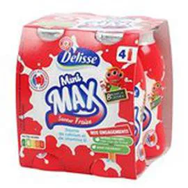 MARQUE REPÈRE, DÉLISSE Yaourts à boire Fraise 4x100g