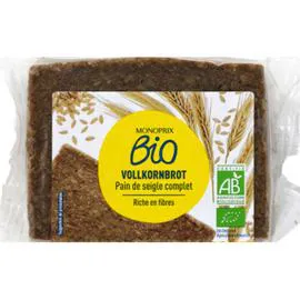 MONOPRIX BIO Pain de seigle complet bio Vollkornbrot 500g