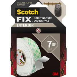 3M, SCOTCH Adhésif blanc double face intérieur 3mx19mm l'unité