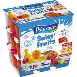 PÂTURAGES Suiss' Fruits - Fromage frais aux fruits 18x50g