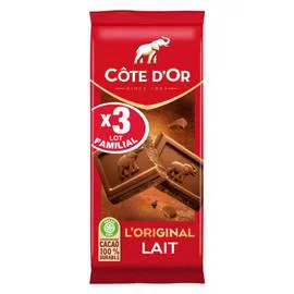 CÔTE D'OR Chocolat au lait L'Original 3x100g