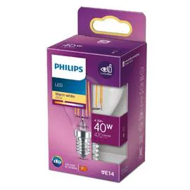 PHILIPS Ampoule LED E14 Standard Filement Blanc-chaud 40W x1 l'unité