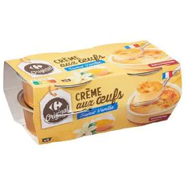 CARREFOUR ORIGINAL Crème aux Oeufs saveur vanille 4x100g