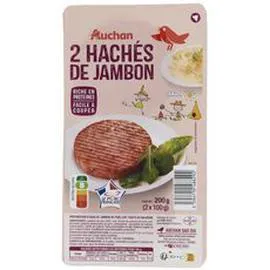 AUCHAN Hachés de jambon 2x100g