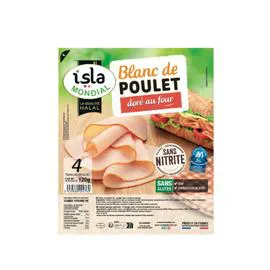 ISLA MONDIAL Blanc de poulet halal doré au four 120g
