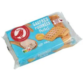 AUCHAN Gaufres poudrées pocket 208g