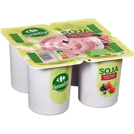 CARREFOUR SENSATION Dessert végétal au soja fruits rouges 4x100g