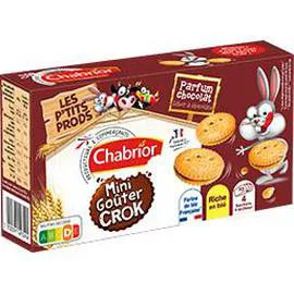 CHABRIOR Biscuits Mini Goûter Crok fourrés ronds chocolat 168g