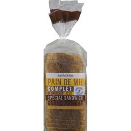 MONOPRIX Pain de mie complet spécial sandwich grand format 825g