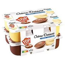 TOP BUDGET Crème dessert chocolat et saveur vanille 12x115g