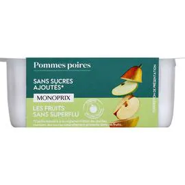 MONOPRIX Puree de fruits Pommes Poires, sans sucres ajoutés 360g