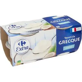 CARREFOUR EXTRA Yaourt à la grecque coco 4x150g