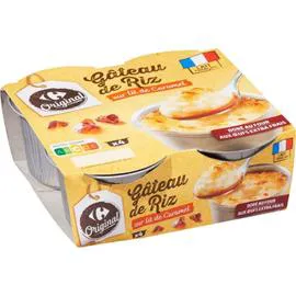 CARREFOUR ORIGINAL Gâteau de riz caramel 4x100g