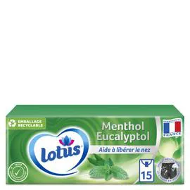 LOTUS Mouchoirs menthol eucalyptus 15x9 
