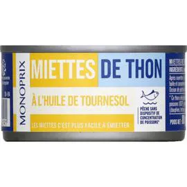 MONOPRIX Miettes de thon à l'huile de tournesol 52g