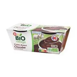 MARQUE REPÈRE, BIO VILLAGE Crème Dessert Bio - Brebis Chocolat 2x100g