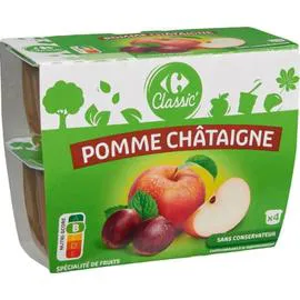 CARREFOUR CLASSIC' Compote pommes châtaignes 4x100g
