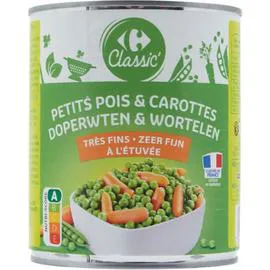 CARREFOUR CLASSIC' Petits pois & carottes très fins 800g
