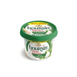 BOURSIN Fromage frais à tartiner Ail et fines herbes Onctueux 210g