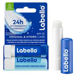 LABELLO Sticks lèvres Huiles naturelles Original Hydro Care 2x4, 9,6g