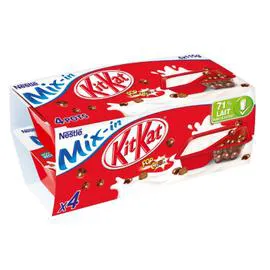 NESTLÉ, KITKAT Yaourt nature sucré avec bonbons au chocolat 4x115g