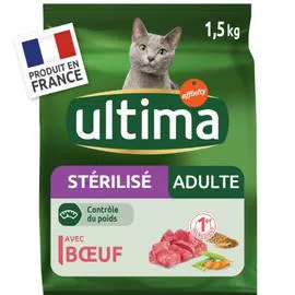 ULTIMA Croquettes pour chat stérilisés au boeuf 1,5kg