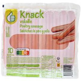 AUCHAN, POUCE Knack saucisse de volaille 350g