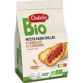 CHABRIOR BIO Petits pains grillés 5 céréales et 2 graines BIO 225g