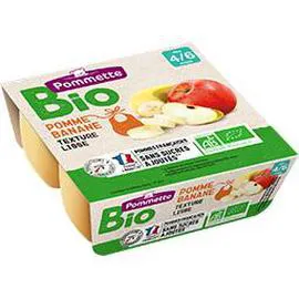 POMMETTE BIO Purée de pomme banane BIO, dès 4/6 mois 4x100g