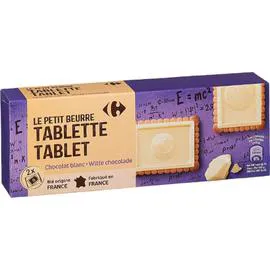 CARREFOUR Biscuits Petit Beurre tablette chocolat blanc 150g