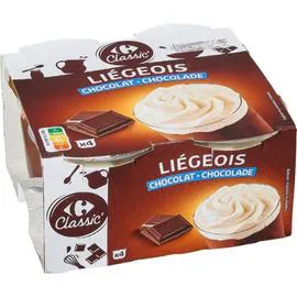 CARREFOUR CLASSIC' Liégeois chocolat 4x100g