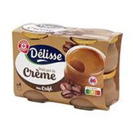 MARQUE REPÈRE, DÉLISSE Petit pot de crème Café 4x100g