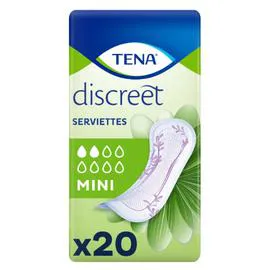 TENA Serviettes hygiéniques Discreet mini x20